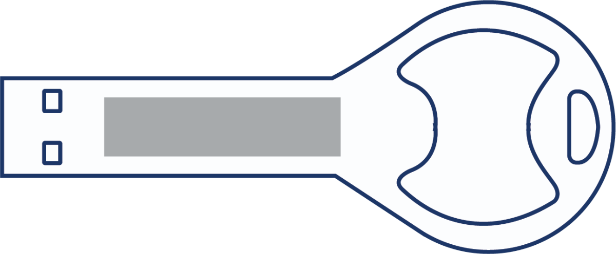 Bottle opener USB branding